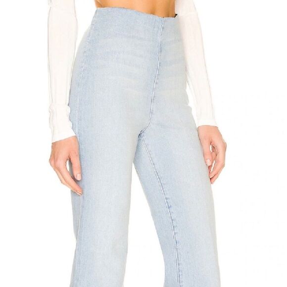REVOLVE Jeans SPRWMN LA NEW Denim Flare Leggings Francoise Blue Size Small 26 - Picture 2 of 16